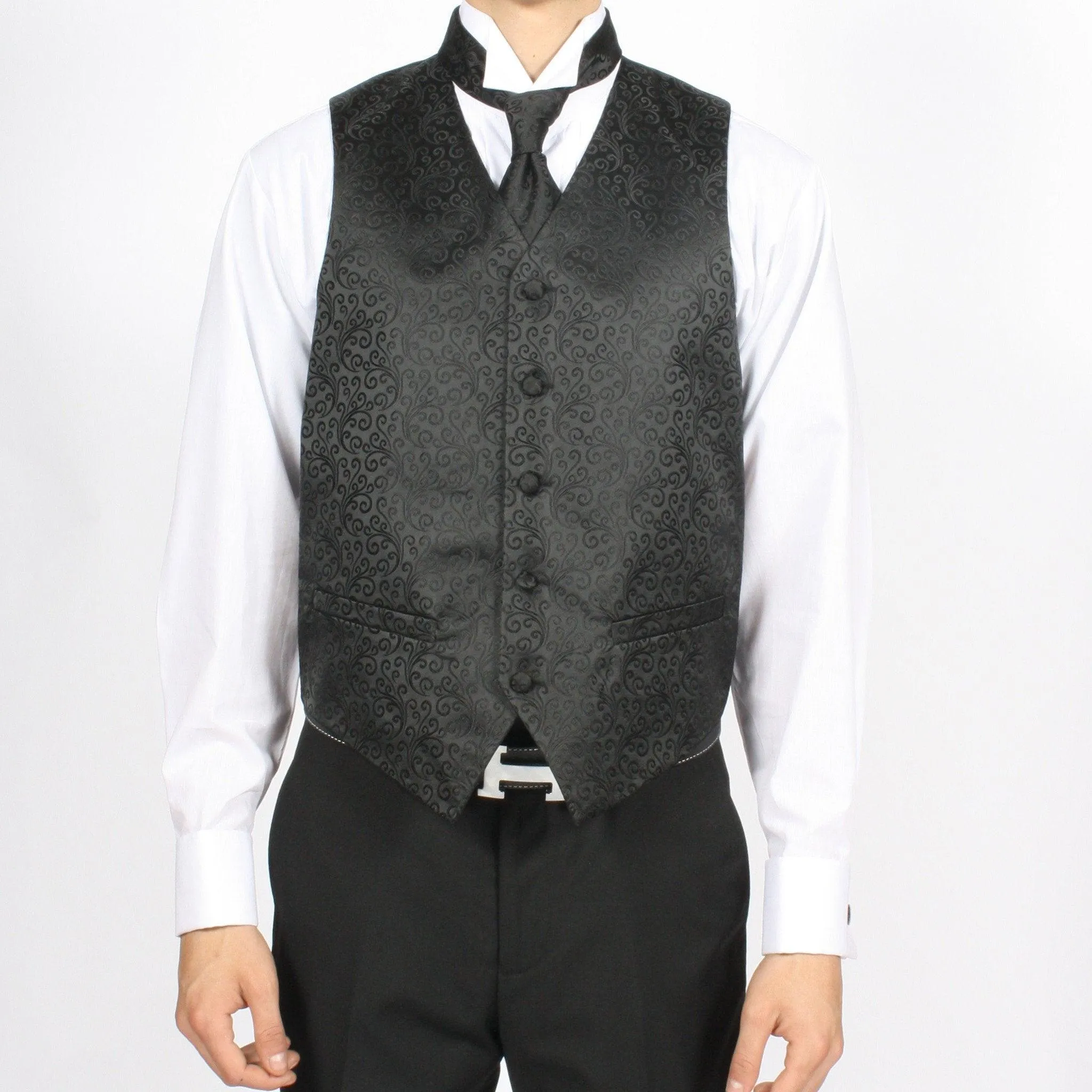 Ferrecci Mens PV50-4 Black Vest Set