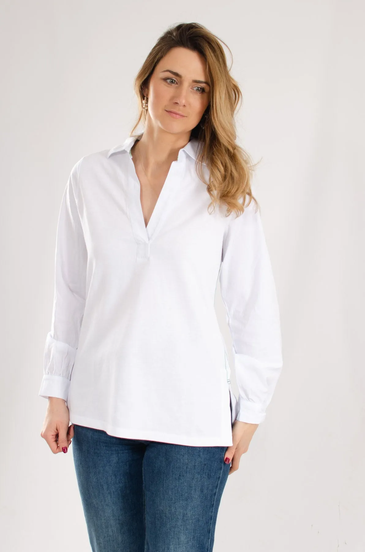 'Fran' Cotton Jersey Tunic Shirt