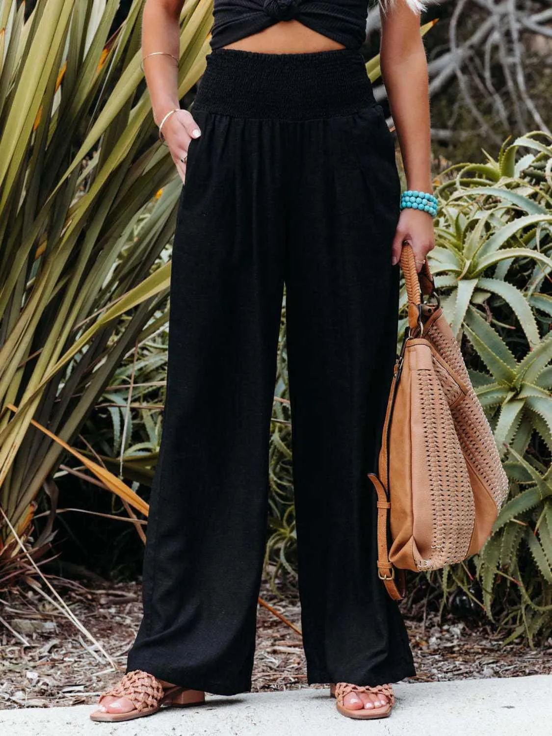 Full Size Wide Leg Beachy Pants