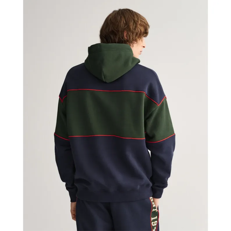 GANT Crest Shield Block Hoodie Oversized Evening Blue 2037027