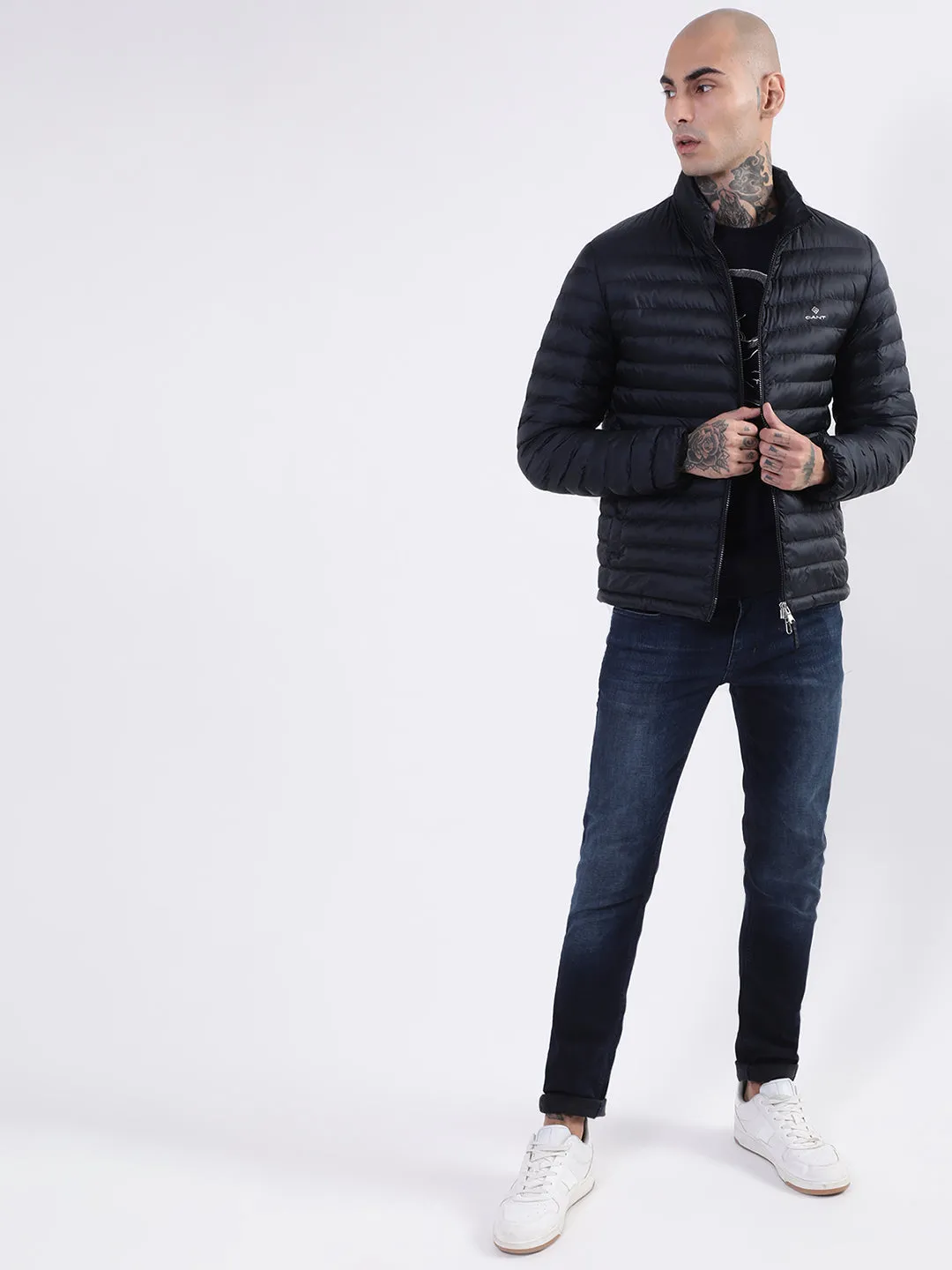 Gant Men Black Water Resistant Quilted Jacket