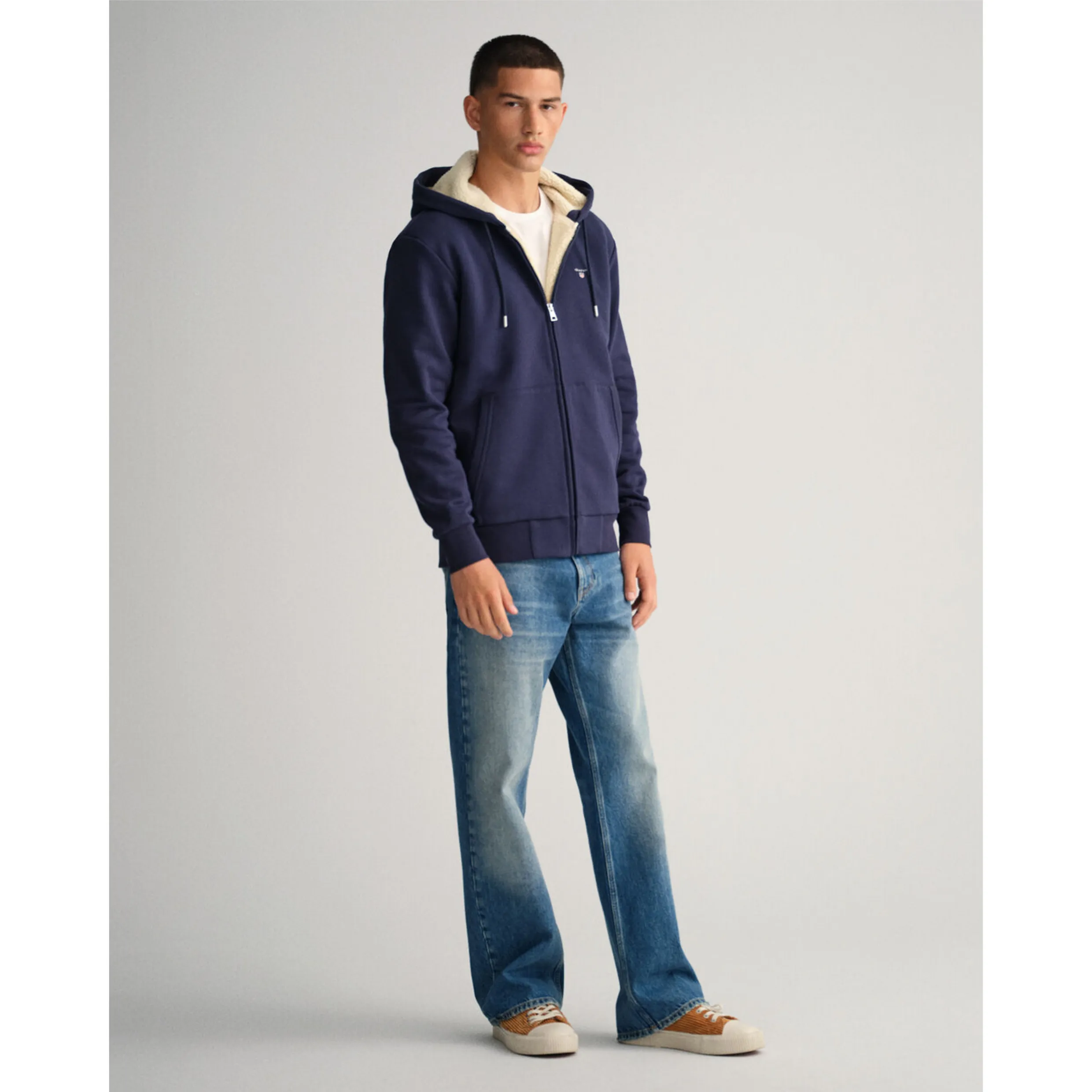 GANT Sherpa Fleece Zip Sweat Hoodie