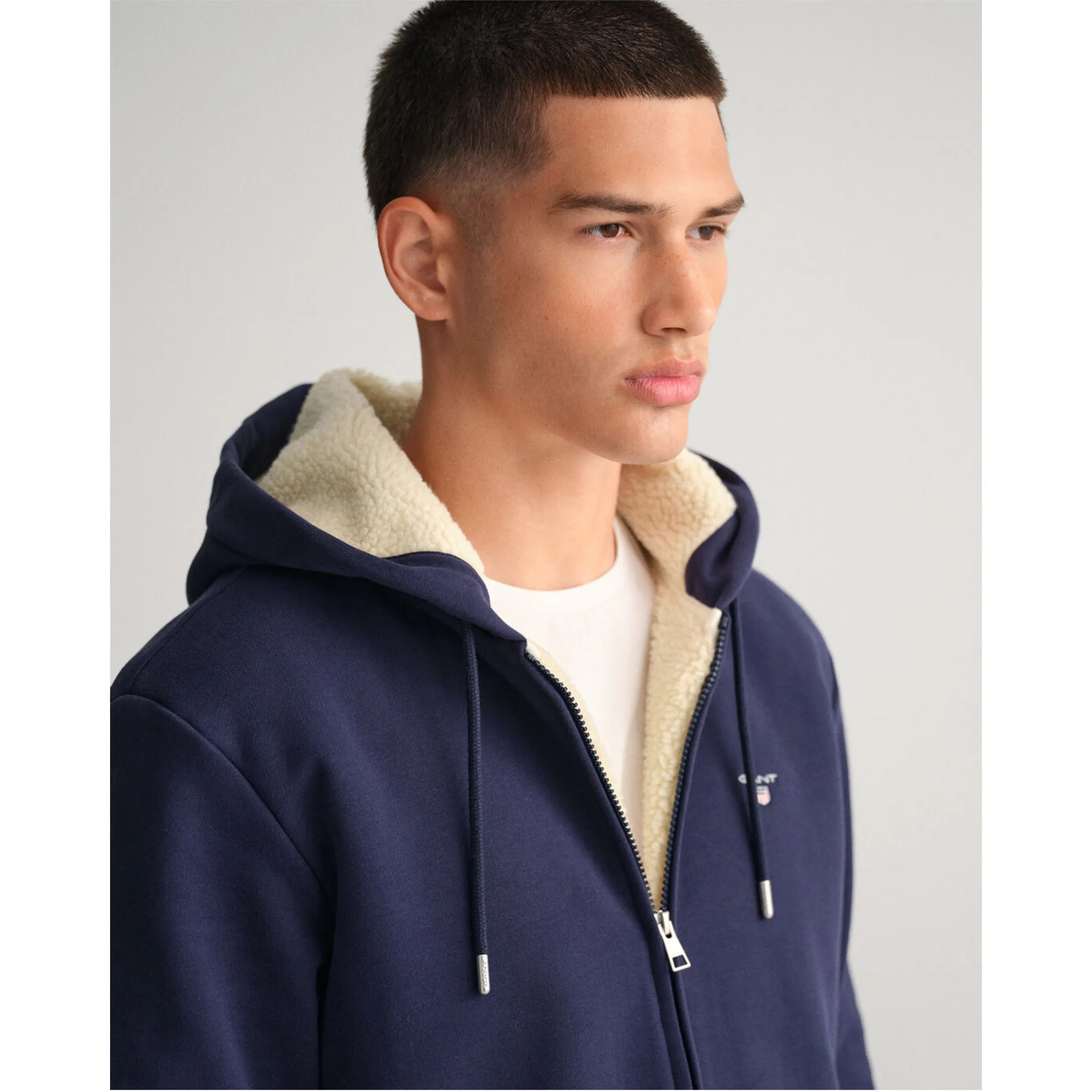 GANT Sherpa Fleece Zip Sweat Hoodie