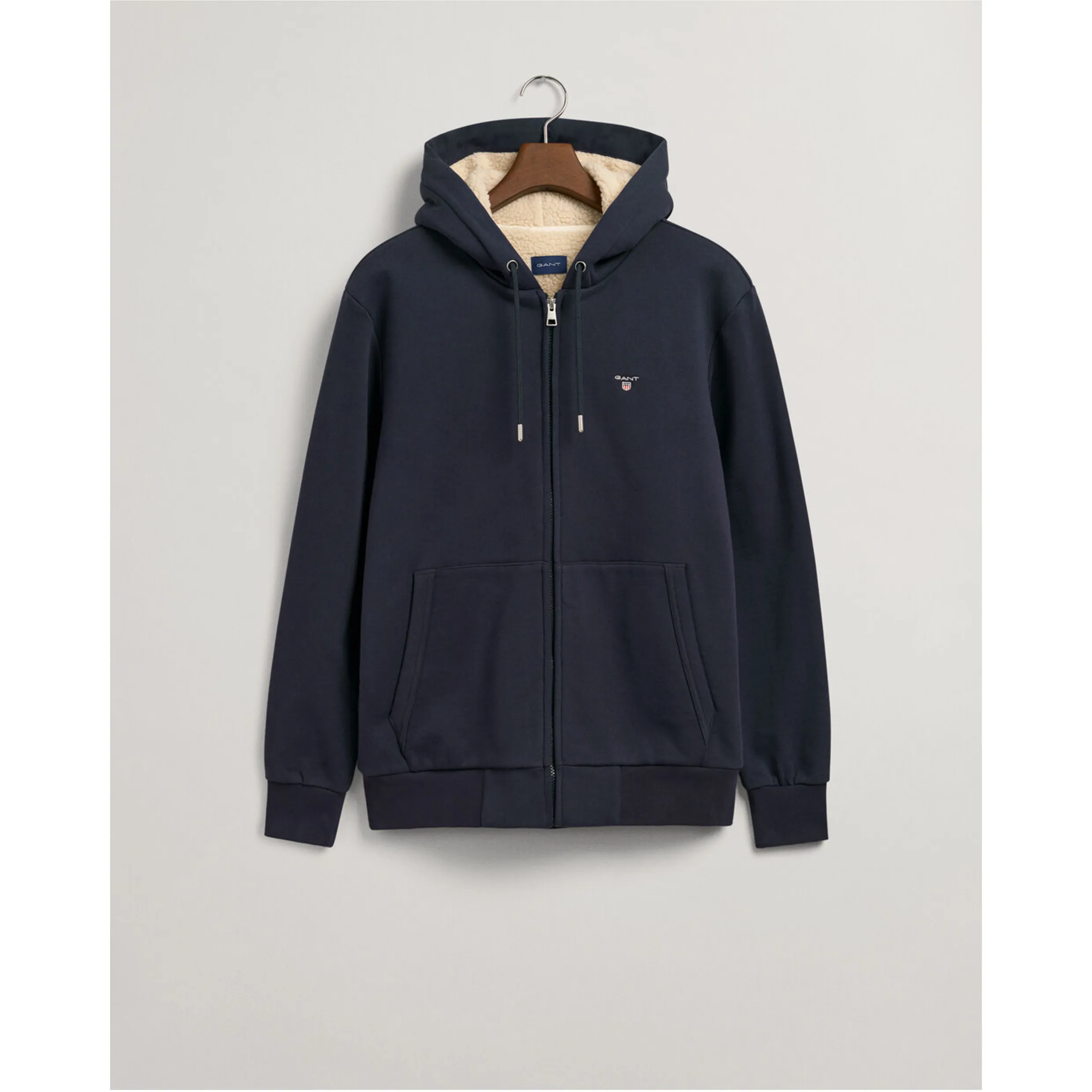 GANT Sherpa Fleece Zip Sweat Hoodie