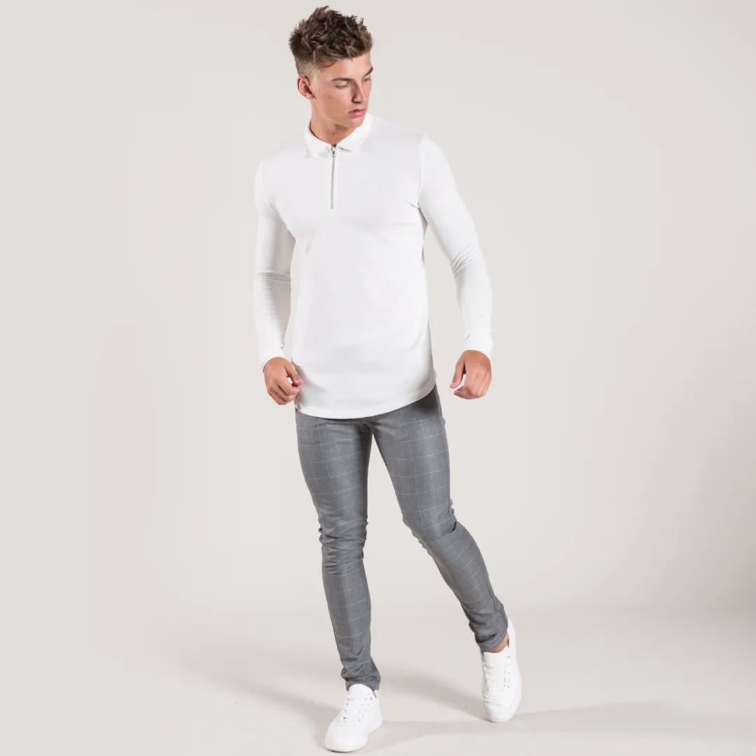 Gatten Long Sleeve Polo Shirt - Off White