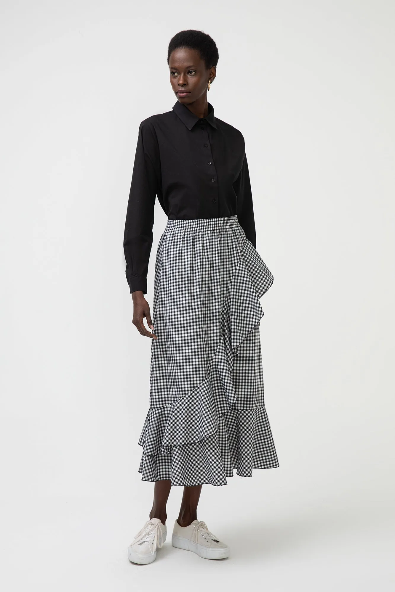 GINGHAM PRINT SKIRT