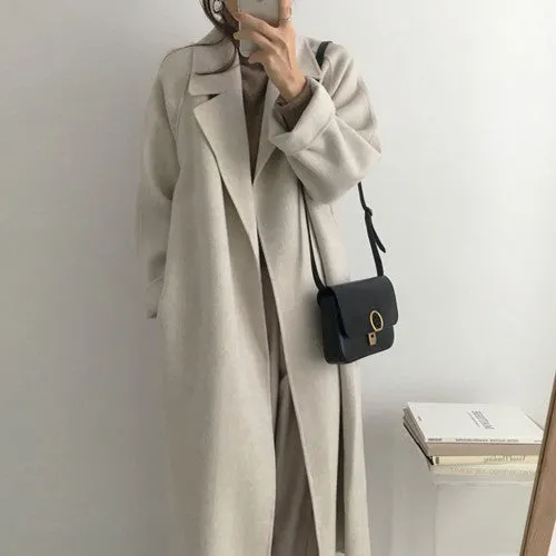 Girlary-shop dti outfits Double-Sided Cashmere Coat for Women 2024 New Small Mid-Length Autumn and Winter Elegant High-End Woolen Coat