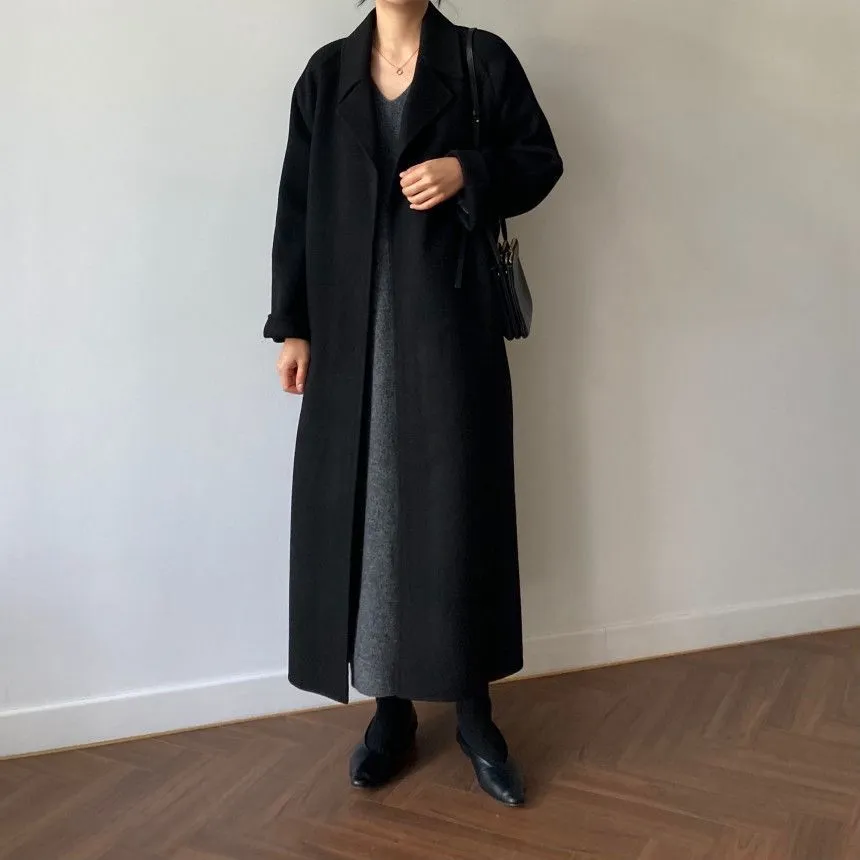 Girlary-shop dti outfits Double-Sided Cashmere Coat for Women 2024 New Small Mid-Length Autumn and Winter Elegant High-End Woolen Coat