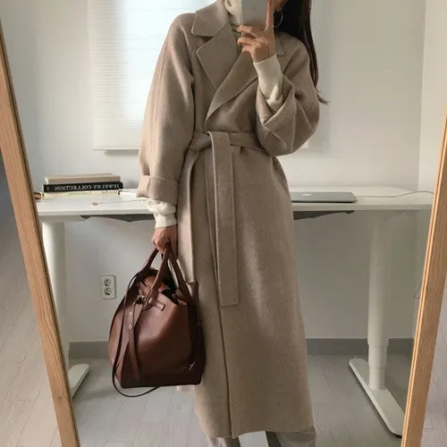 Girlary-shop dti outfits Double-Sided Cashmere Coat for Women 2024 New Small Mid-Length Autumn and Winter Elegant High-End Woolen Coat