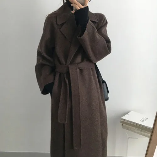 Girlary-shop dti outfits Double-Sided Cashmere Coat for Women 2024 New Small Mid-Length Autumn and Winter Elegant High-End Woolen Coat