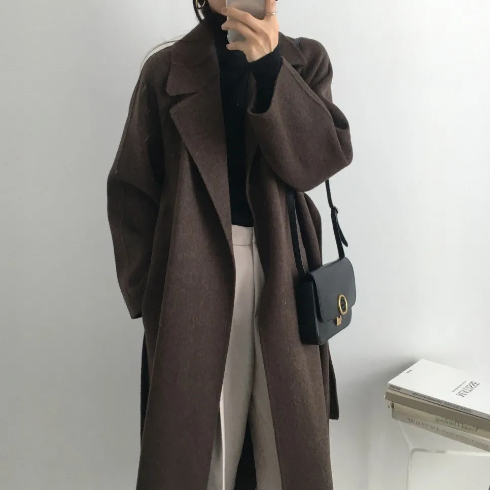 Girlary-shop dti outfits Double-Sided Cashmere Coat for Women 2024 New Small Mid-Length Autumn and Winter Elegant High-End Woolen Coat