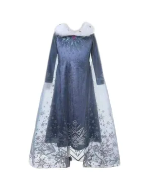 Girls Blue Adventure Halloween Snow Dress Costume 2-9