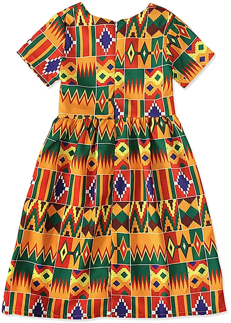 Girls Boho Afrikan Floral Dress