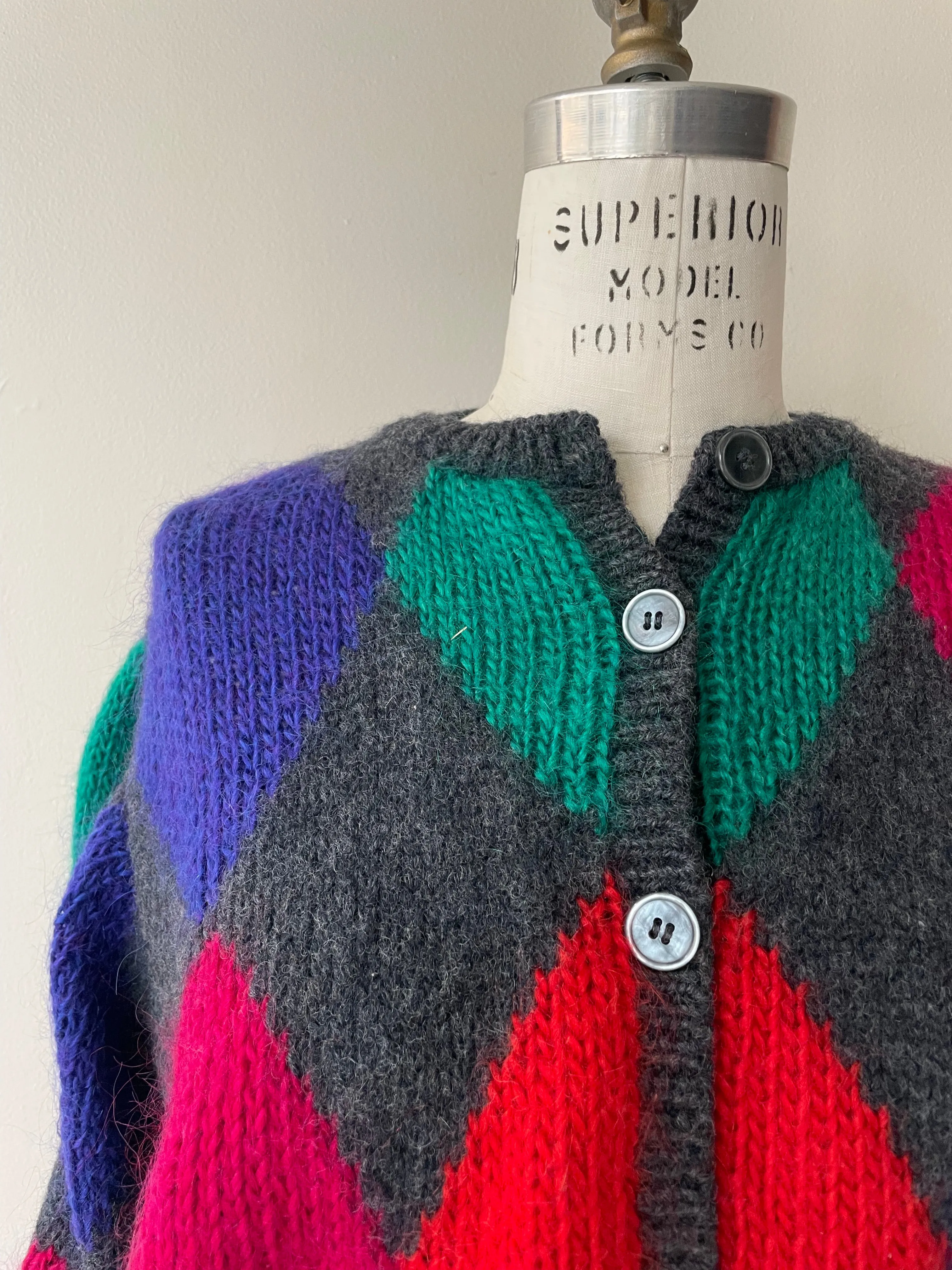 Harlequin Mohair & Wool Cardigan