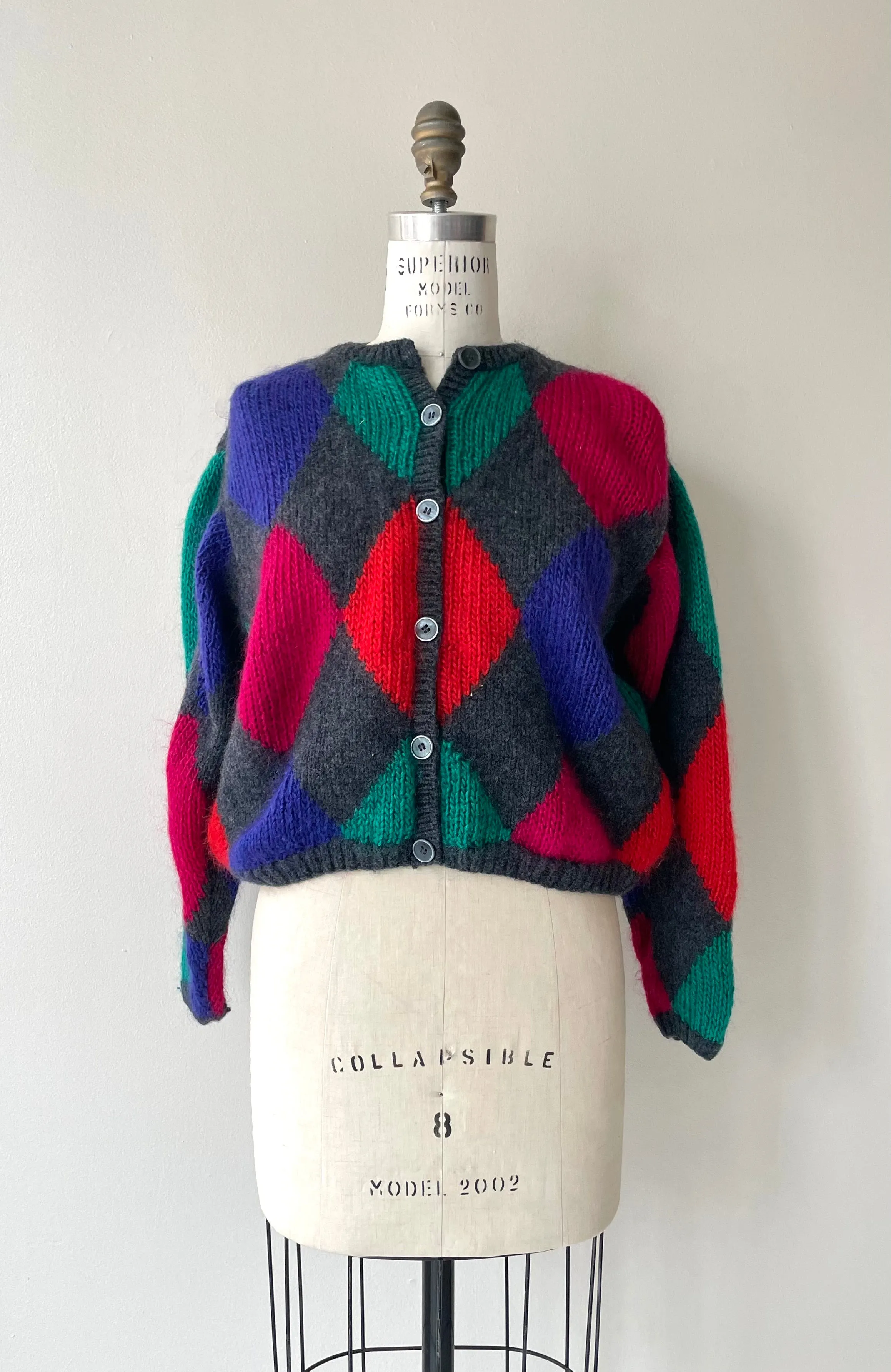 Harlequin Mohair & Wool Cardigan