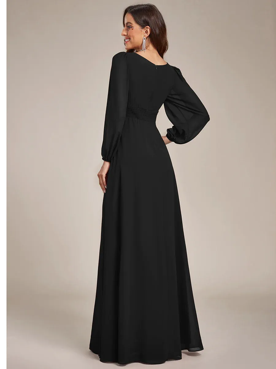 High Neck Long Sleeve Bridesmaid Dress