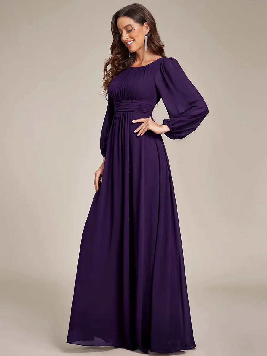 High Neck Long Sleeve Bridesmaid Dress