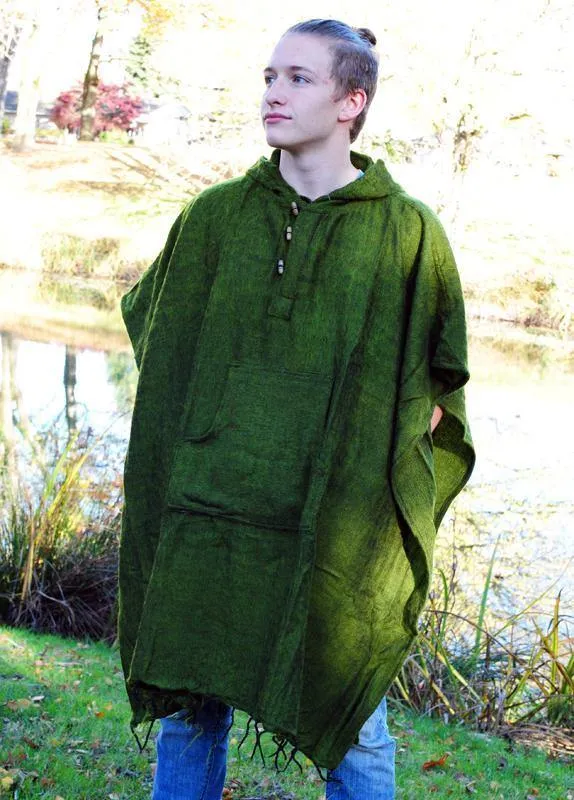 Hooded Wool Poncho