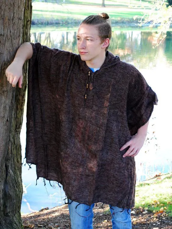 Hooded Wool Poncho