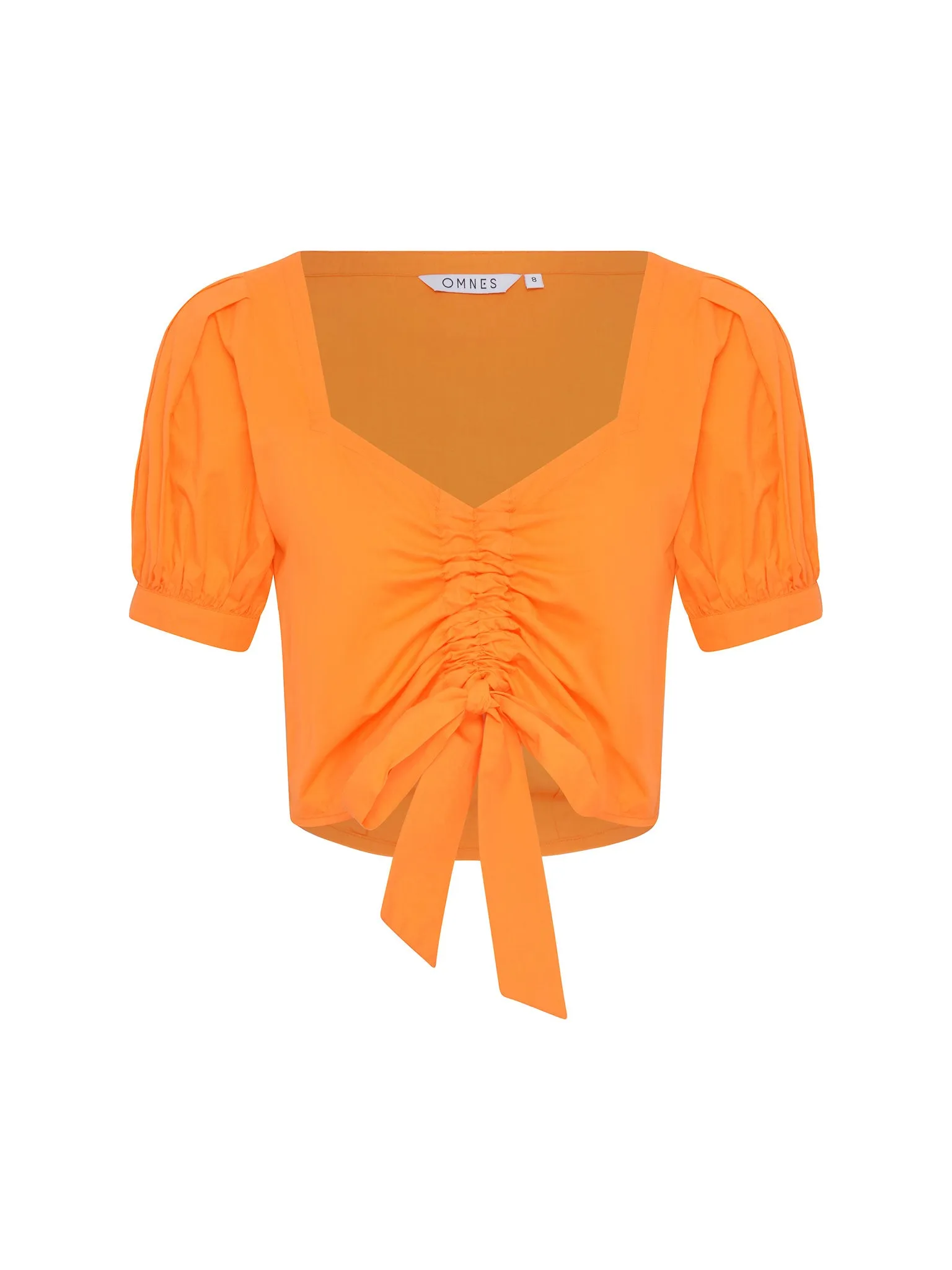 Huda Ruched Top in Orange