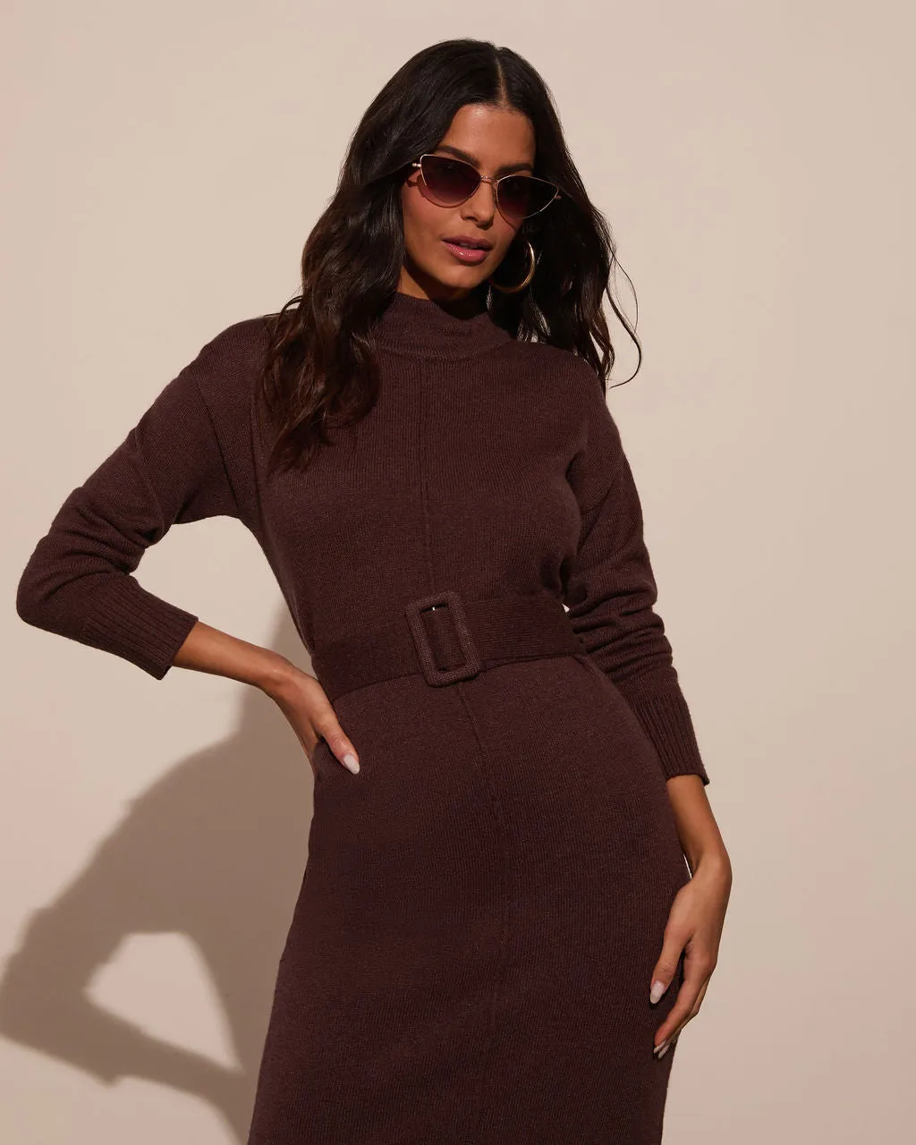 Huntley Mockneck Midi Sweater Dress