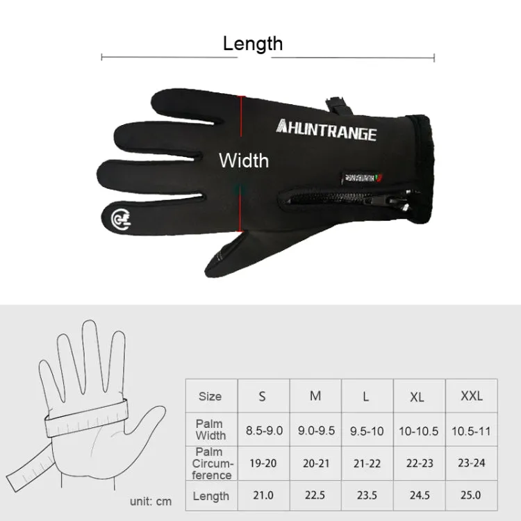 HUNTRANGE A022 Outdoor Waterproof Touch Screen Riding Keep Warm Gloves, Size: S(Gray)