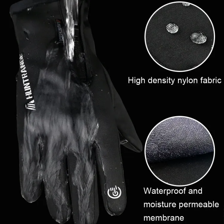 HUNTRANGE A022 Outdoor Waterproof Touch Screen Riding Keep Warm Gloves, Size: XXL(Gray)