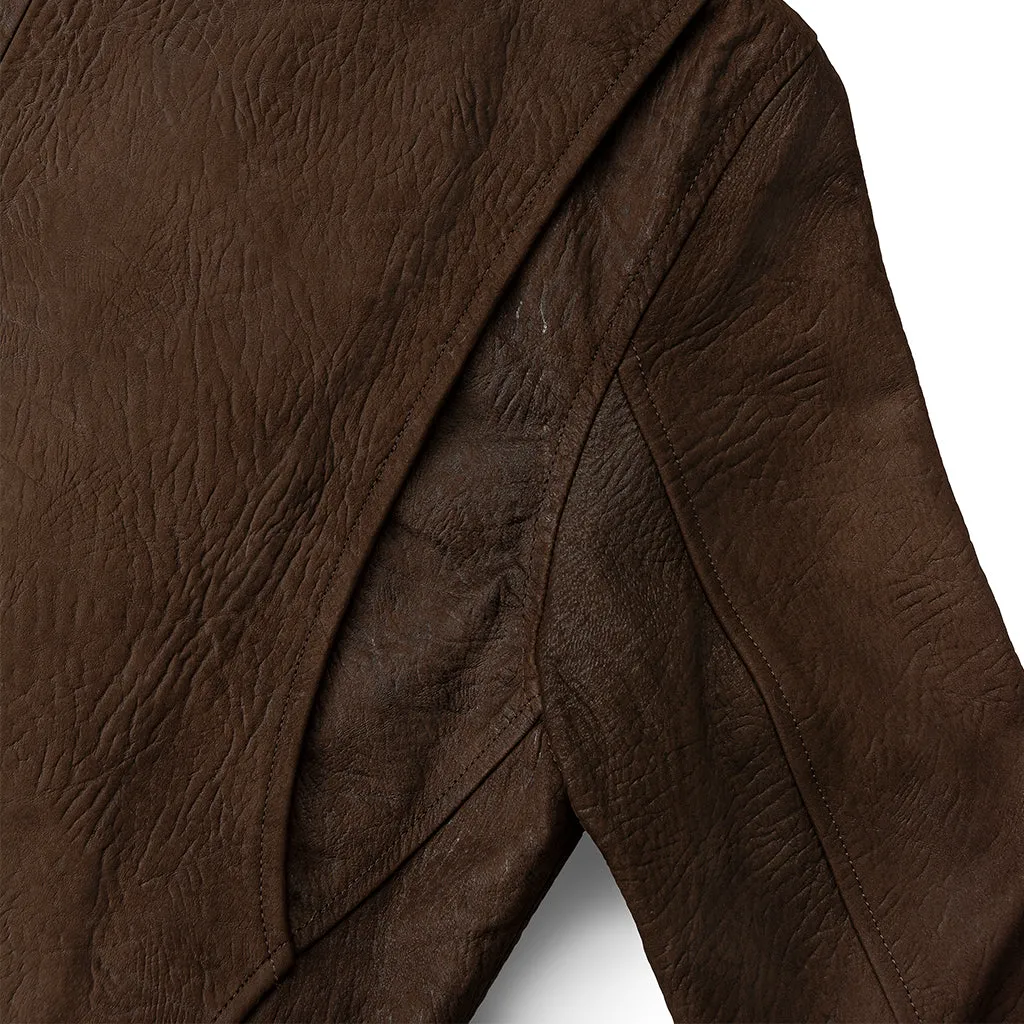 INDIANA DUNES MOTO LEATHER JACKET- AGED BROWN