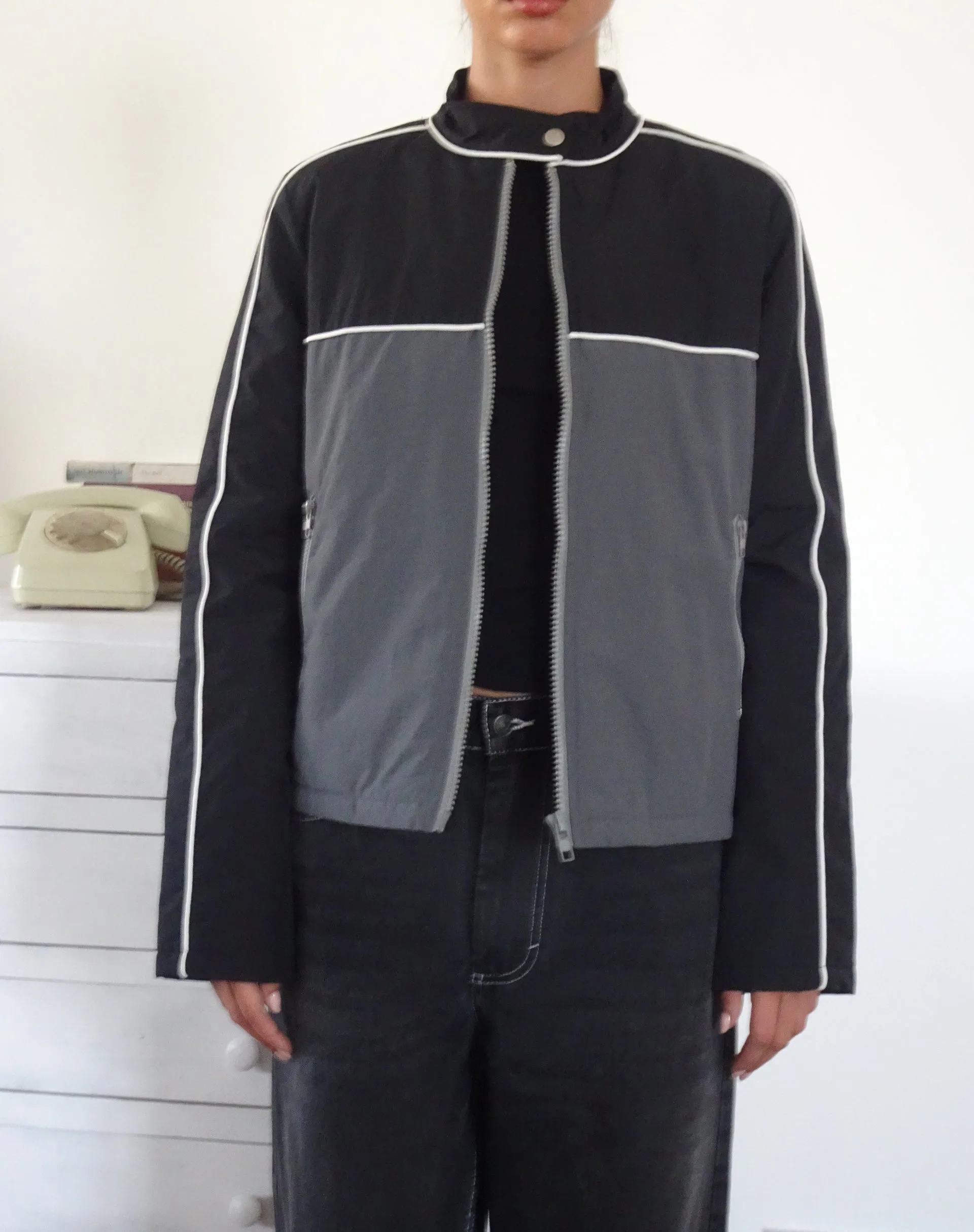 Indira Jacket in Black and Dark Grey