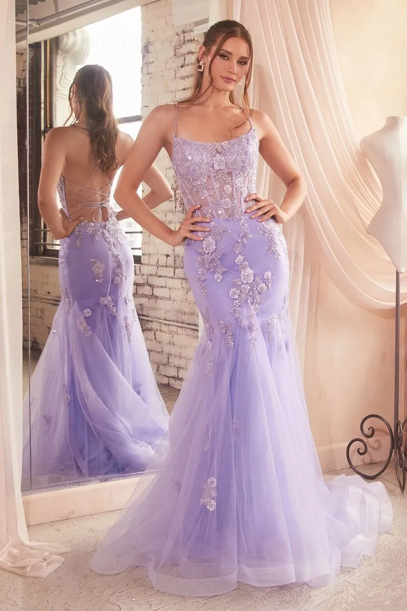 Infatuated Prom Dress Mermaid with Corset 740145THR-Lavender LaDivine D145 Cinderella Divine D145 Andrea & Leo D145