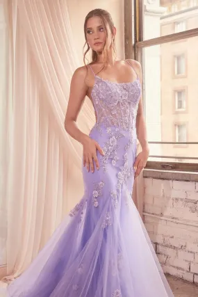 Infatuated Prom Dress Mermaid with Corset 740145THR-Lavender LaDivine D145 Cinderella Divine D145 Andrea & Leo D145