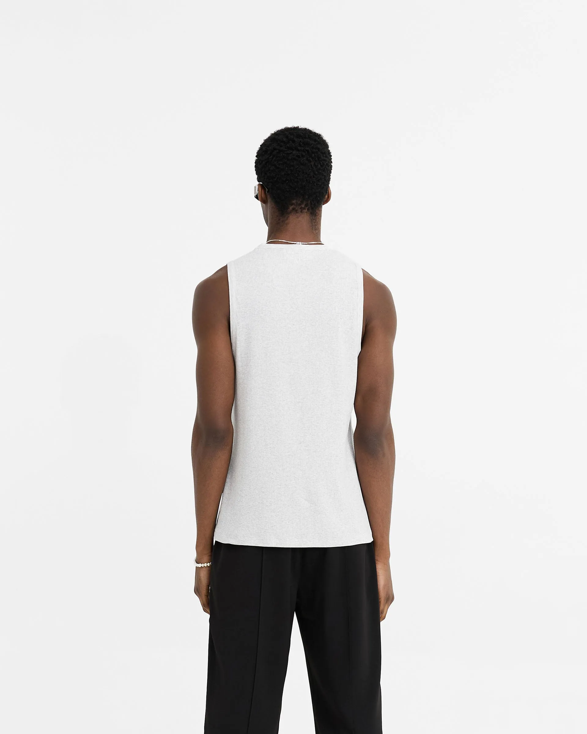 Initial Rib Vest - Ice Grey Marl