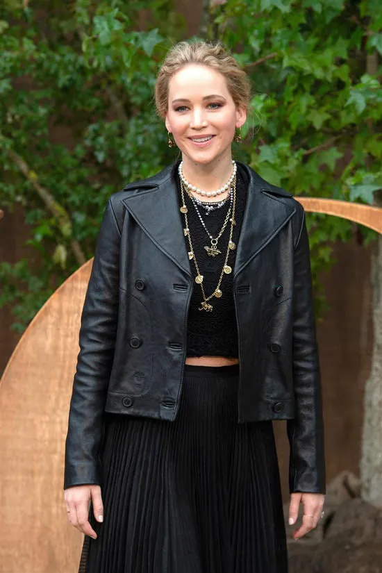 Jennifer Lawrence Black Leather Jacket