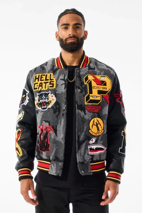 JORDAN CRAIG HELLCAT VARSITY JACKET CAMO BLACK