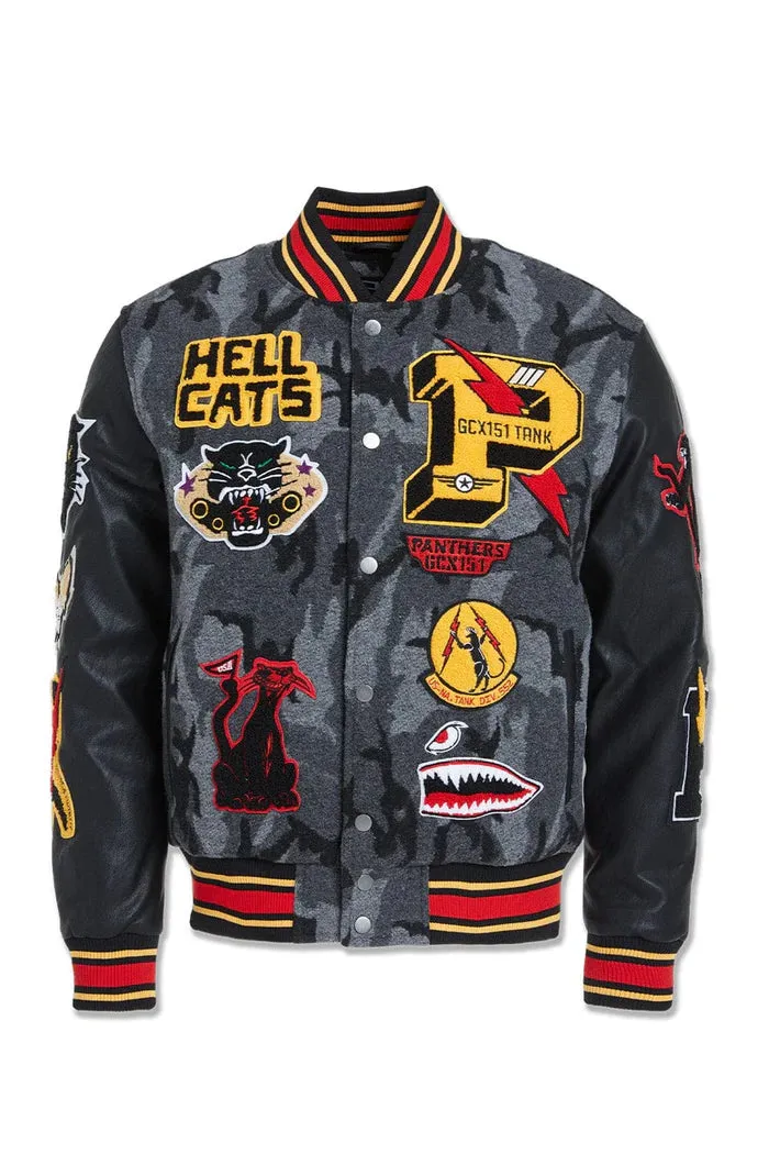 JORDAN CRAIG HELLCAT VARSITY JACKET CAMO BLACK