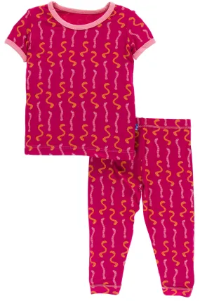 KicKee Pants Rhododendron Worms S/S Pajama Set with Pants