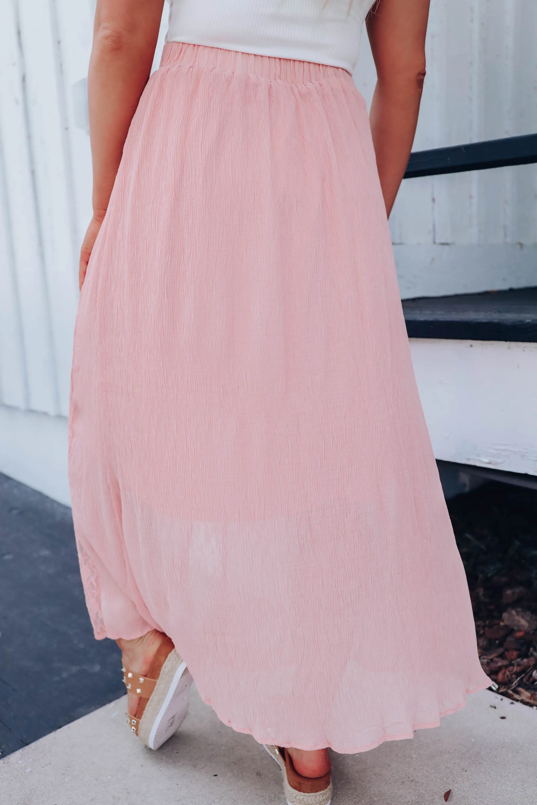 Kindred Spirit Lace Maxi Skirt - Rose