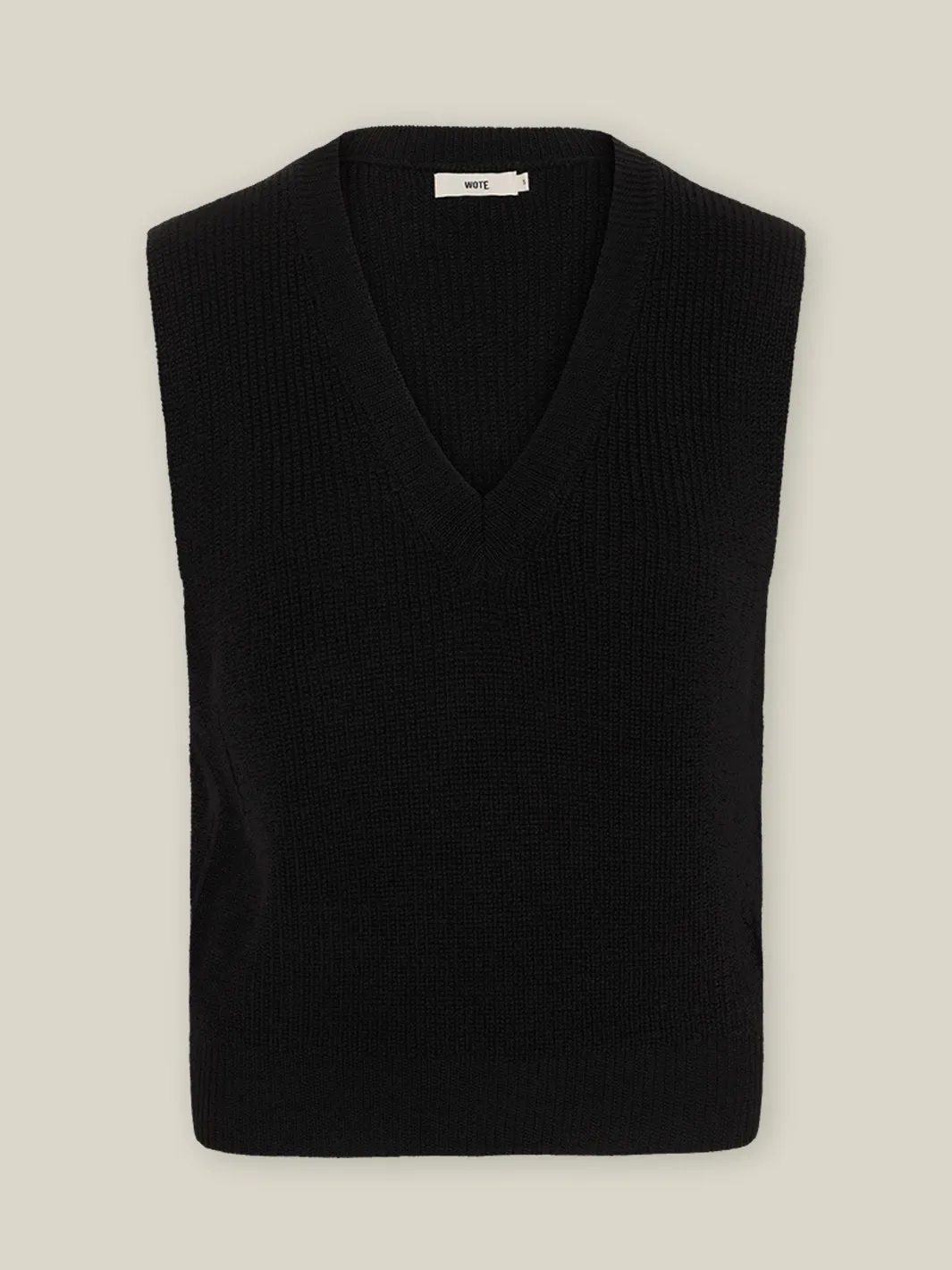 Knitted Vest In Merino Wool