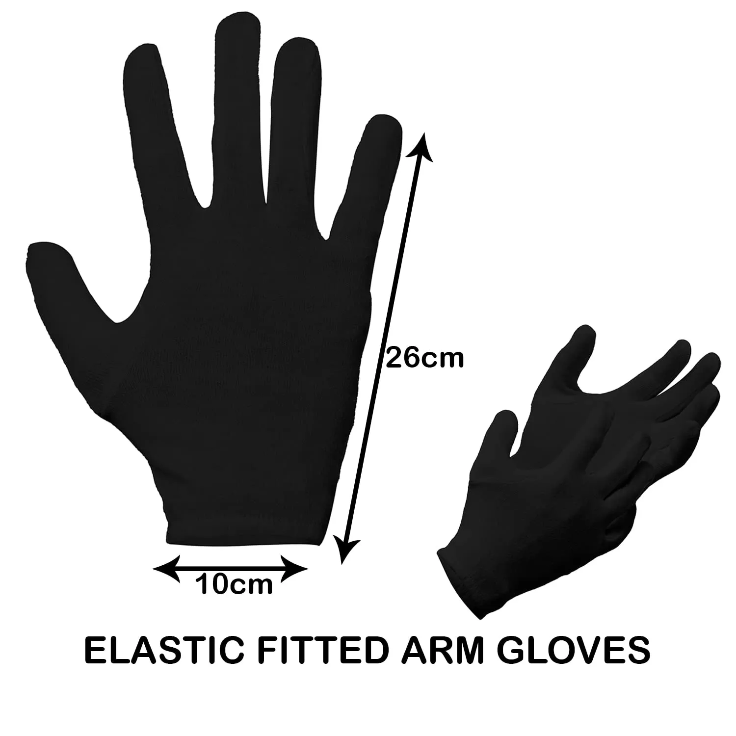 Kuber Industries Gloves | Cotton Summer Gloves | Protection From Sun Burns | Dust | Pollution | Gloves For Women | Gloves For Men | 2 Pair | Pack of 2 | Black