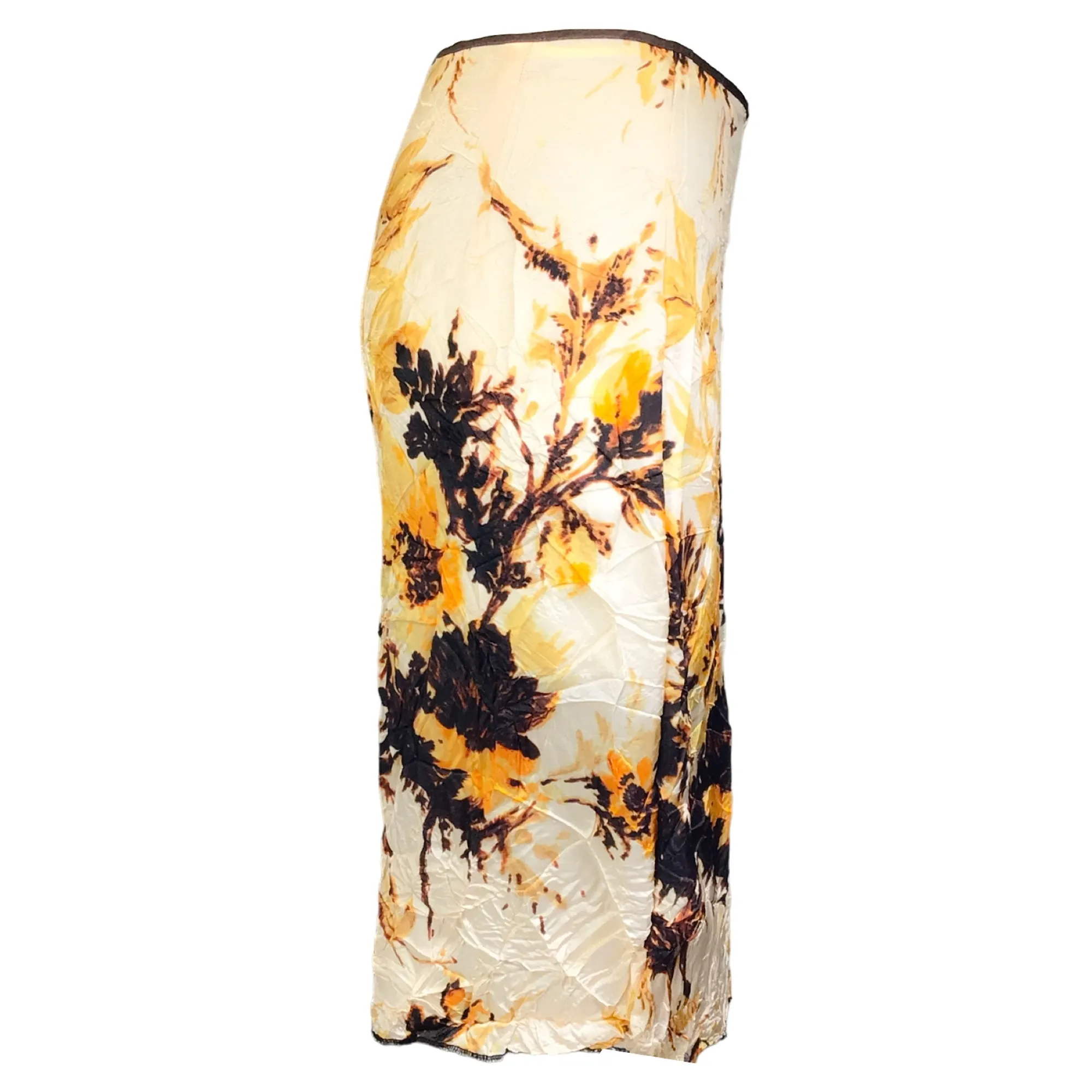 Kwaidan Editions Beige Multi Crinkled Satin Skirt