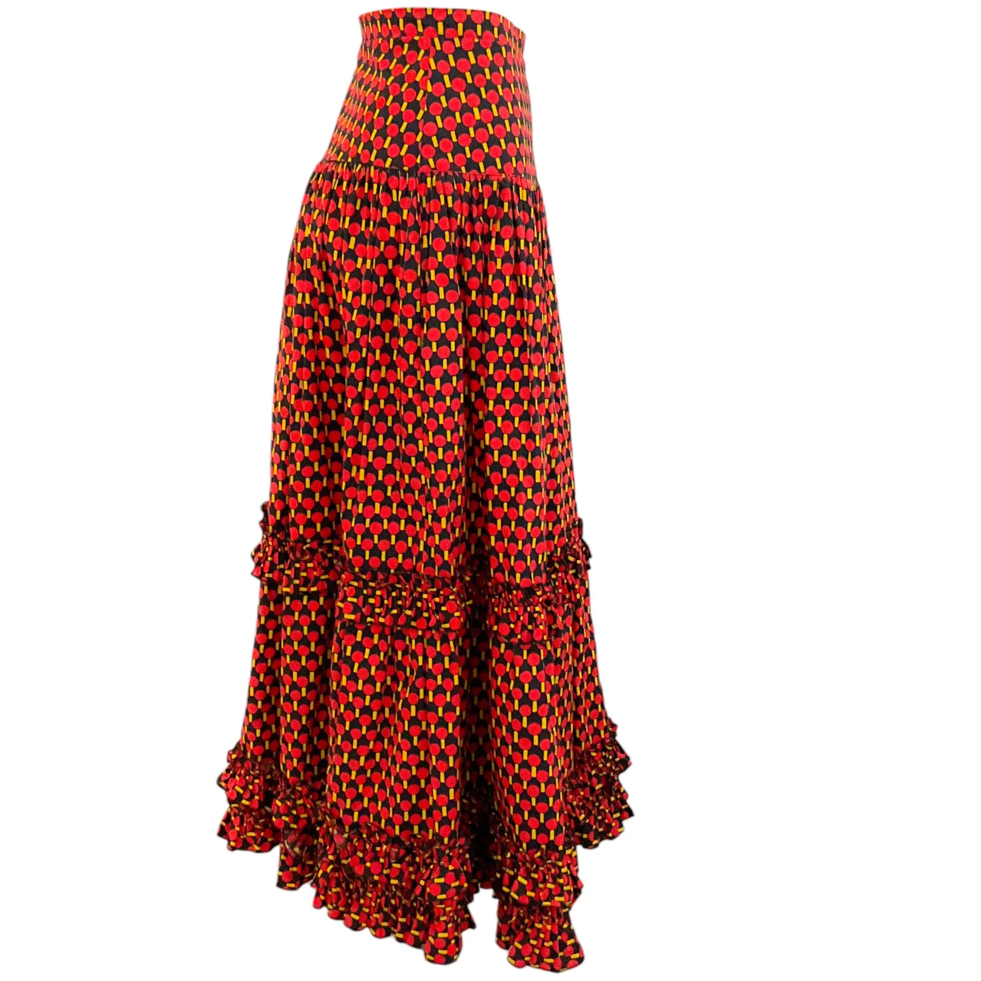 La DoubleJ Black / Red Dot Tiered Skirt