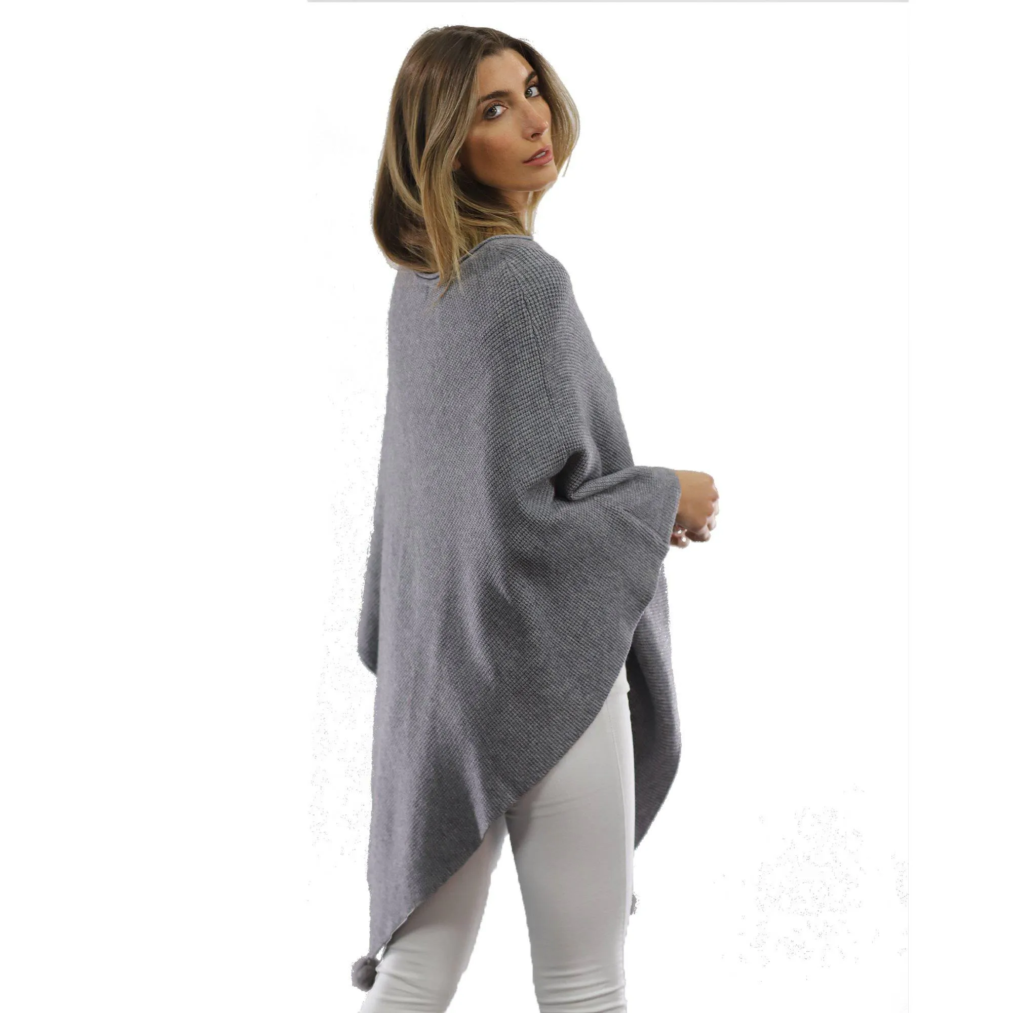 La Fiorentina | Corner-Pom Poncho - Grey