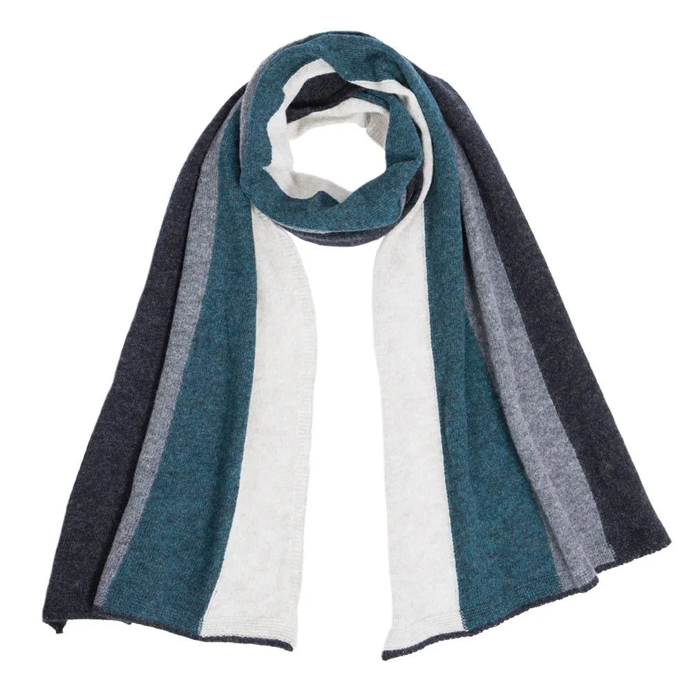 Lambswool Block Stripe Scarf - Lugano