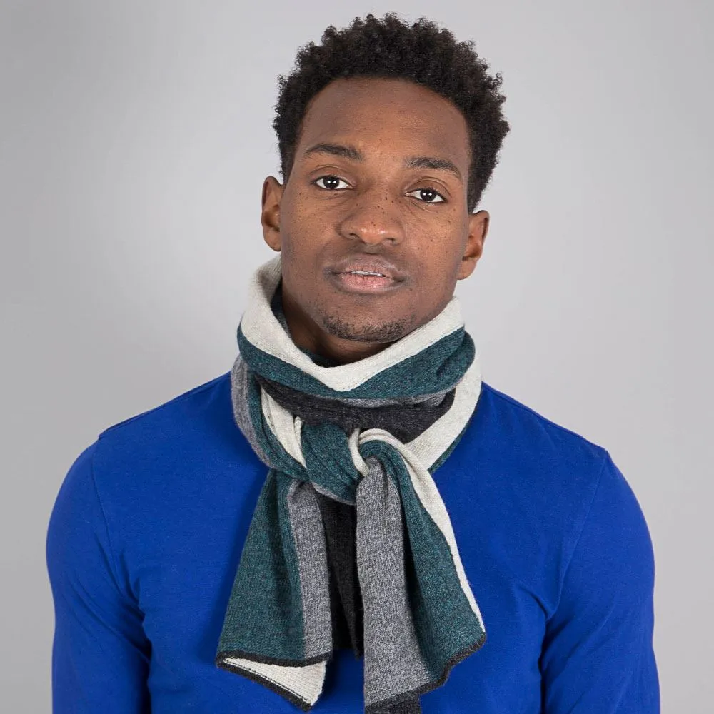 Lambswool Block Stripe Scarf - Lugano