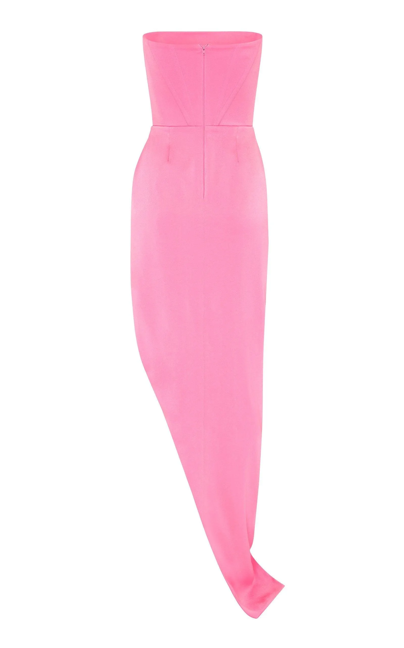 Ledger Satin-Crepe Pink Srapless Dress