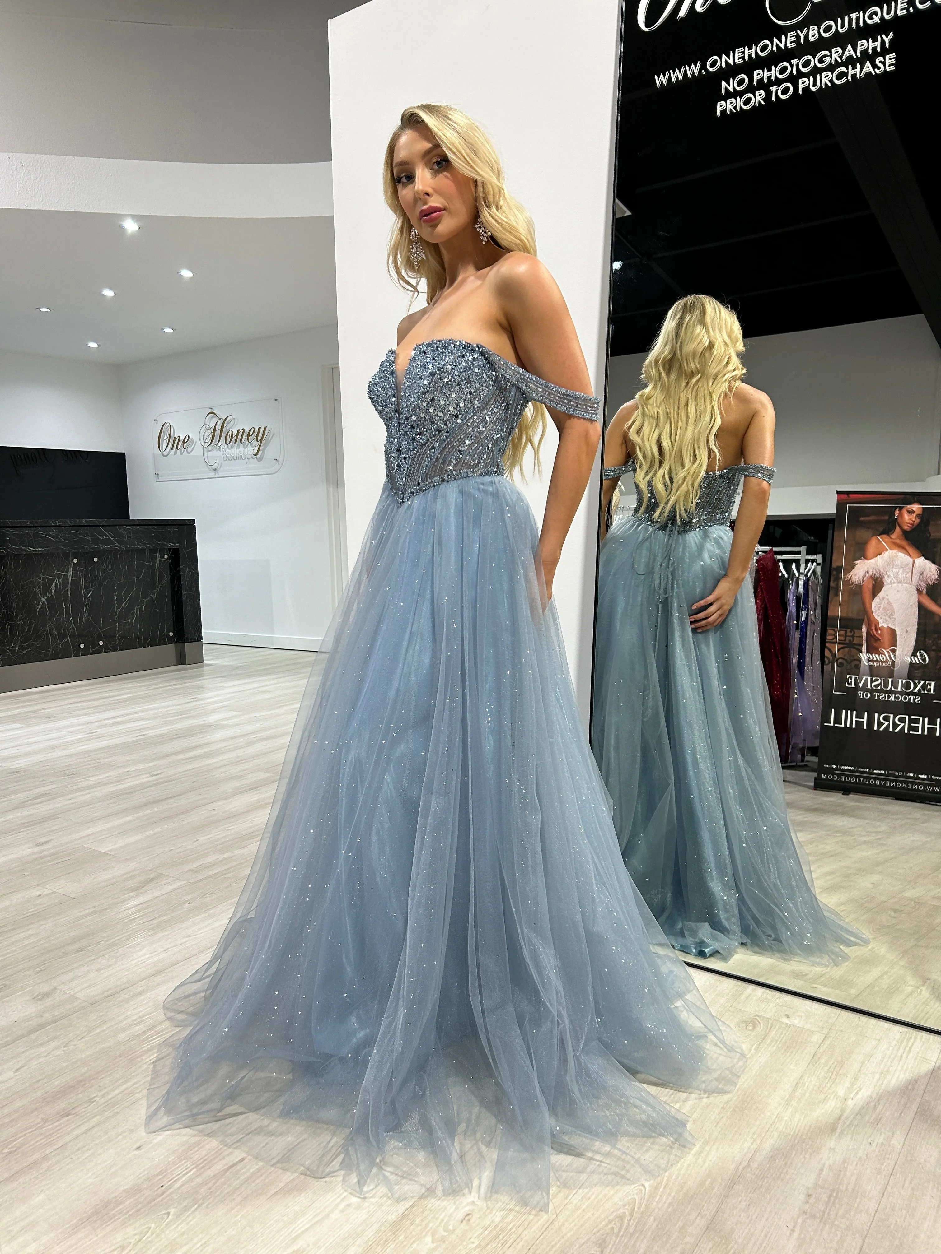 LEIA Strapless Bustier Tulle A-Line Ball Gown Formal Dress