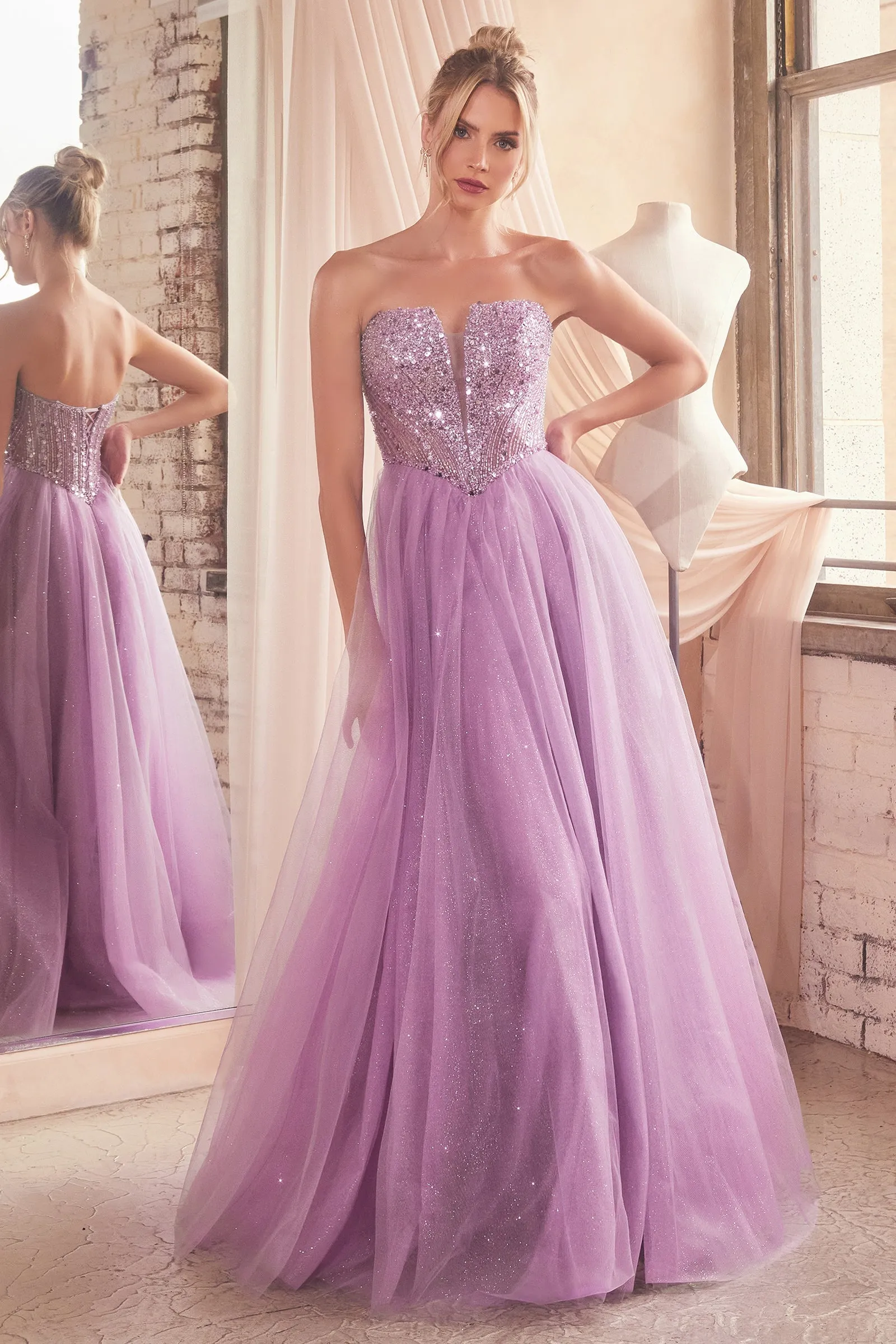 LEIA Strapless Bustier Tulle A-Line Ball Gown Formal Dress