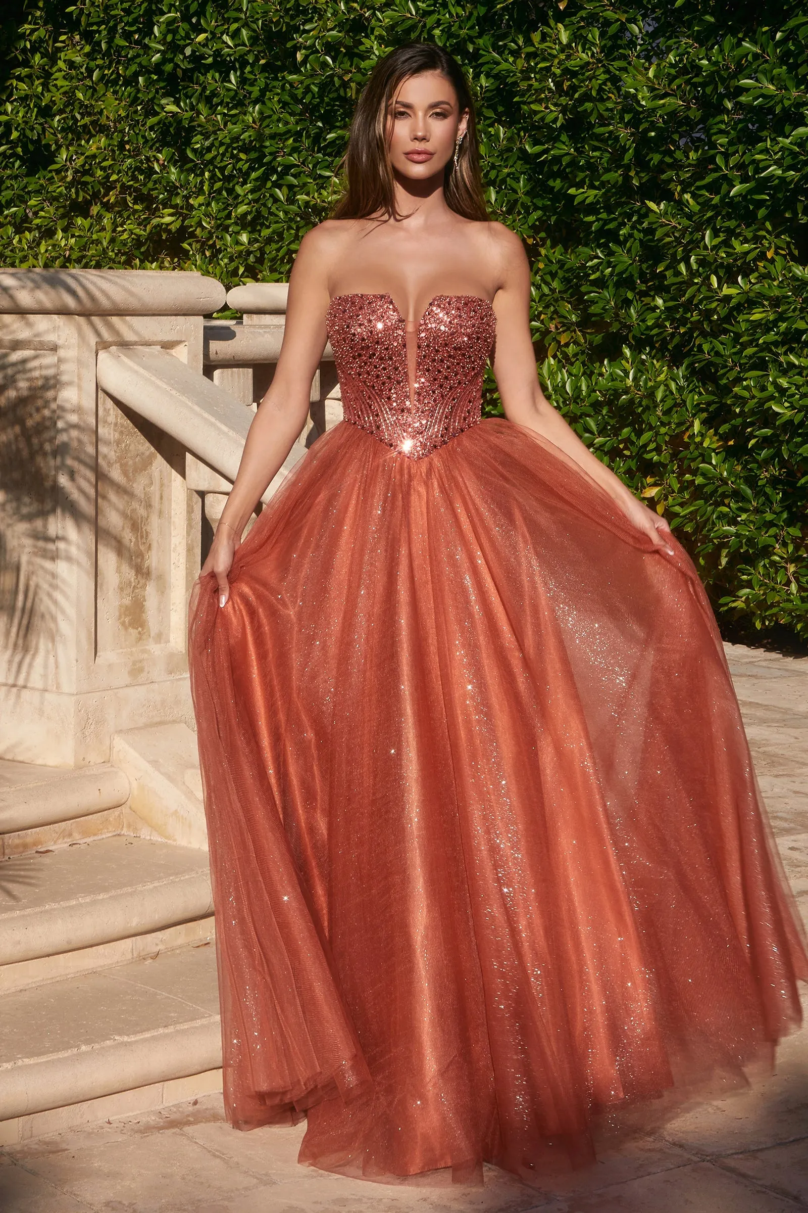 LEIA Strapless Bustier Tulle A-Line Ball Gown Formal Dress