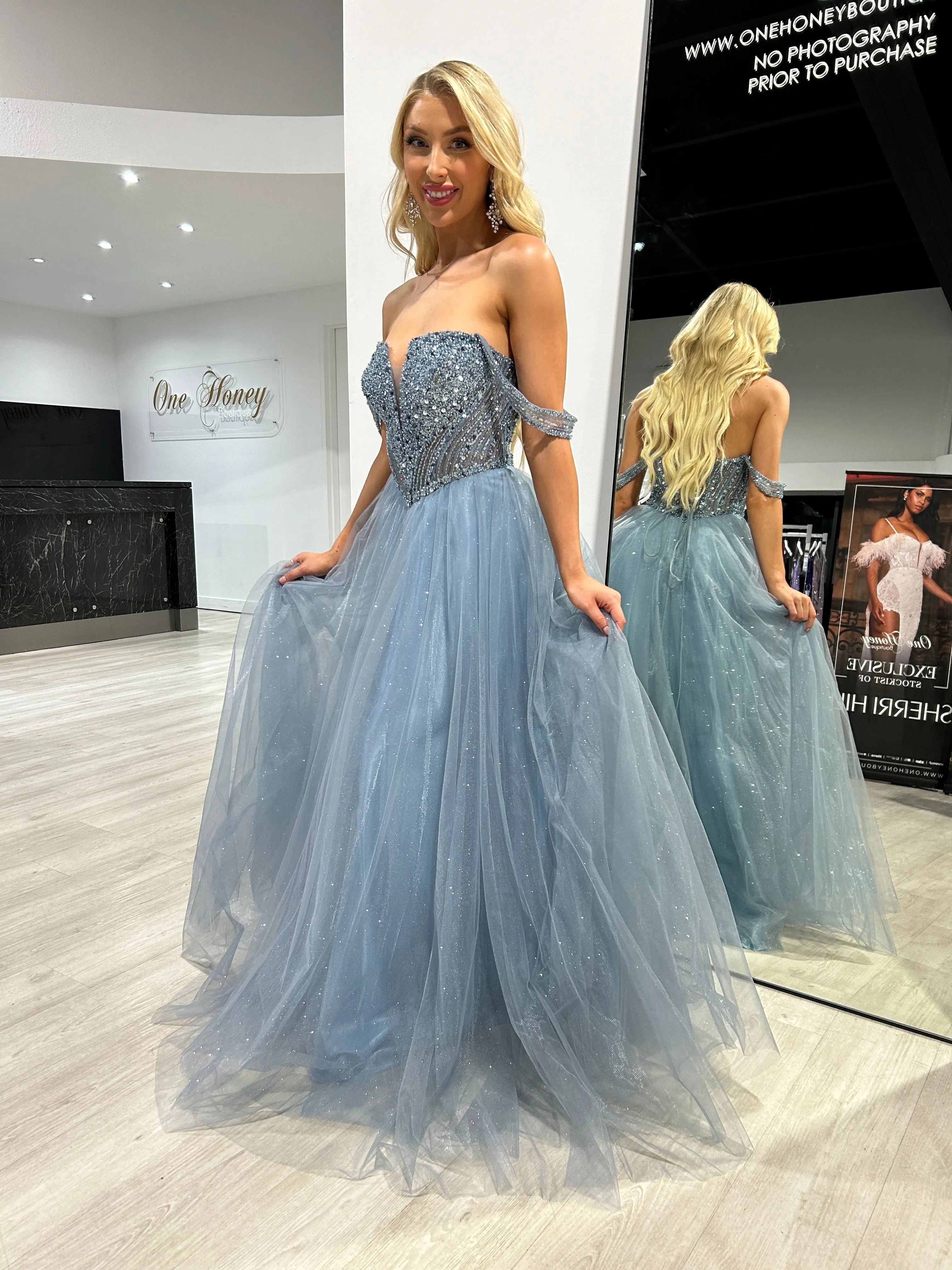 LEIA Strapless Bustier Tulle A-Line Ball Gown Formal Dress