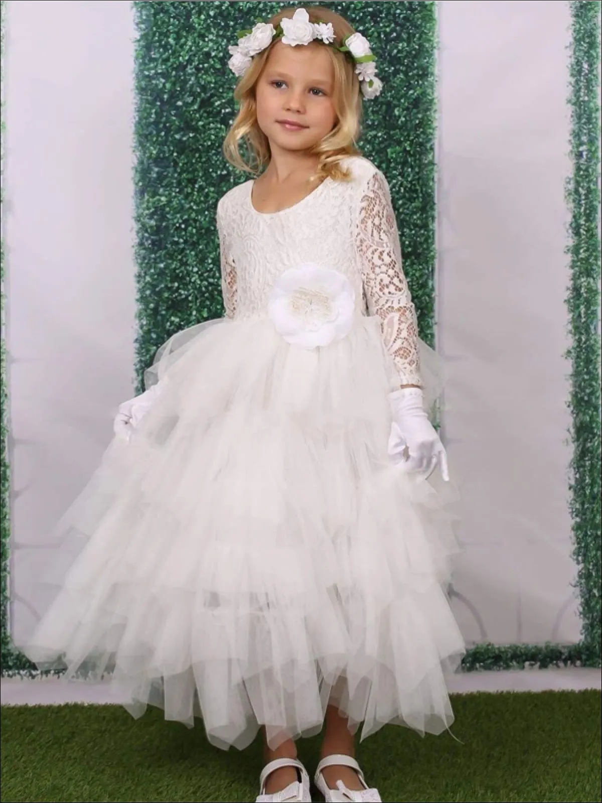 Lil' Lady Ruffle Tulle Special Occasion Dress